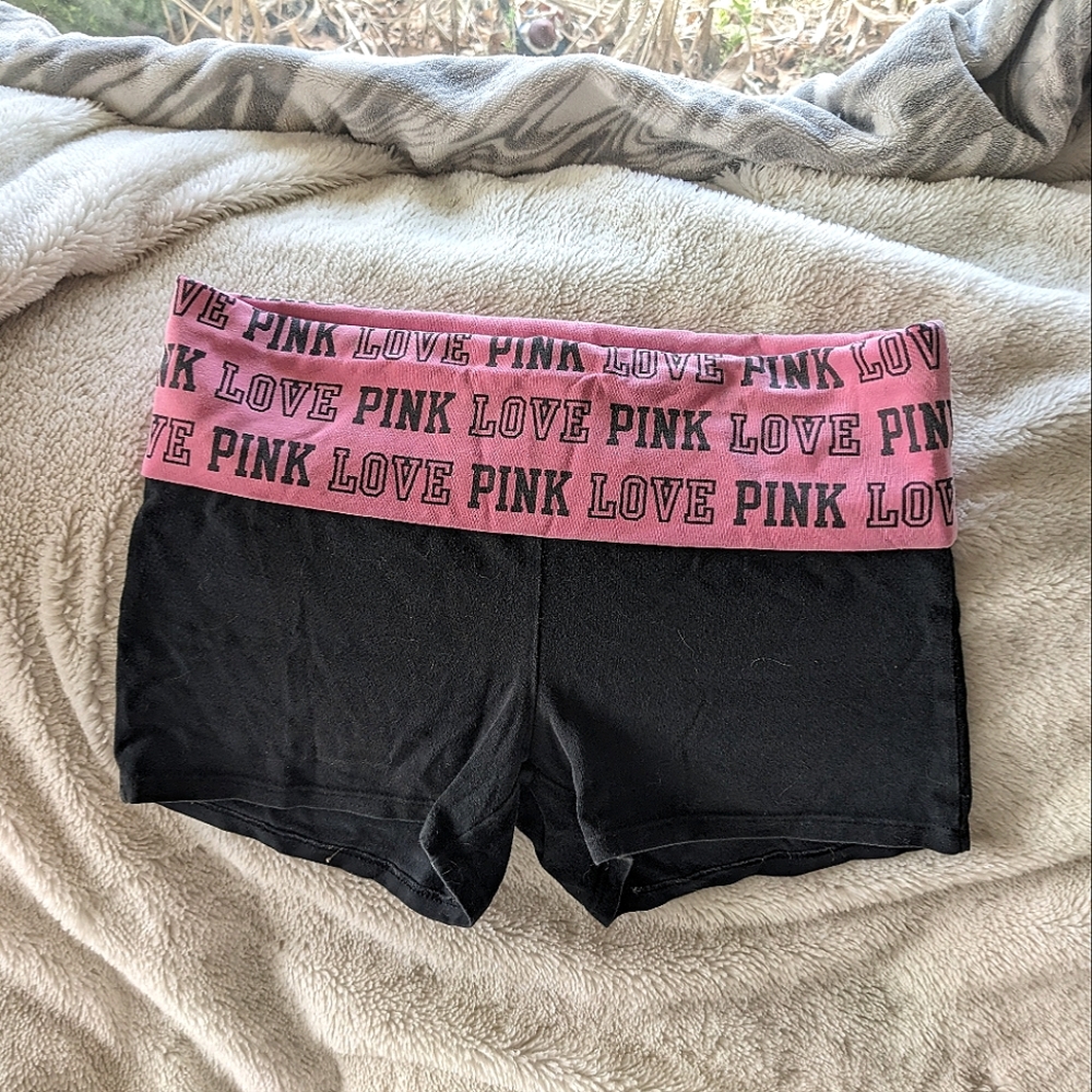 VS Pink Foldover Yoga Shorts XS